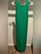 Mango Bright Green Knit Tank Dress