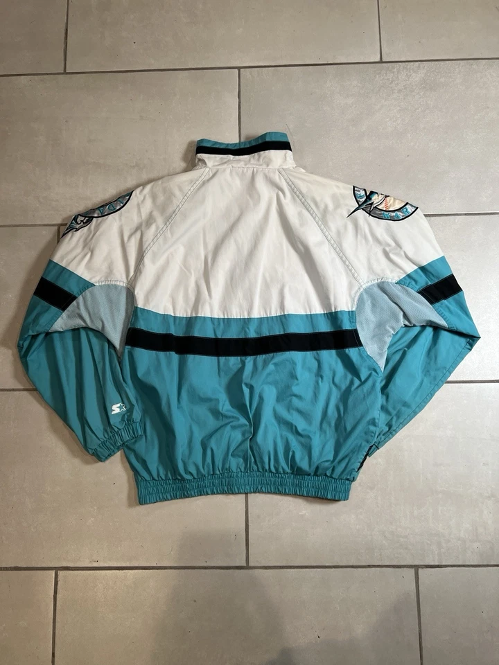 Chaqueta Starter Florida Marlins Para Hombre Talla XL Azul Blanco 1/2 Cremallera MLB VINTAGE AÑOS 90 Foto 3 de 4