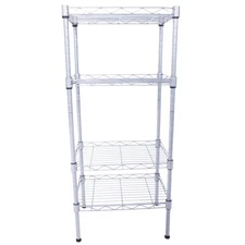 4-Tier Storage Rack, 13.8x9.8x31.5in, 243lb Capacity, Adjustable Shelves