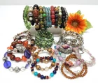 VINTAGE TO NOW FASHION/COSTUME JEWELRY BEADED BRACELET LOT