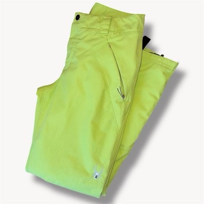 Spyder Women's Insulated Ski Snowboard Snow Pants Sz 8 Thinsulate Lime Green EUC