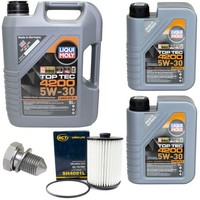 MotoröL Filter Set 5W-30 Liqui Moly 7 Liter + Schraube FüR Vw Touareg 3.6 280 Ps