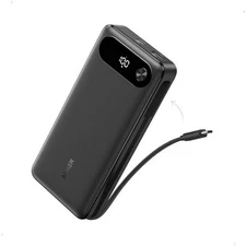  Power Bank, 20,000mAh Travel Essential Portable Charger with Built-in Black