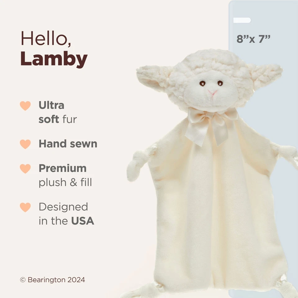 Lovey -Wee Security Blanket Lamb - Lamby - 8" x 7" - Image 2 of 4