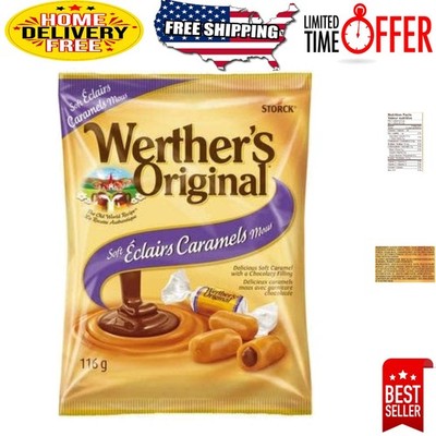 Indulge in 116g Soft Eclairs Caramel Candies with Chocolatey Filling - Imported