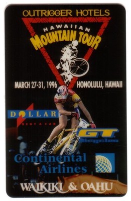 10u Outrigger Hotels 1996 Hawaiian Mountain Tour (GT BICYCLES LOGO) Telefonkarte