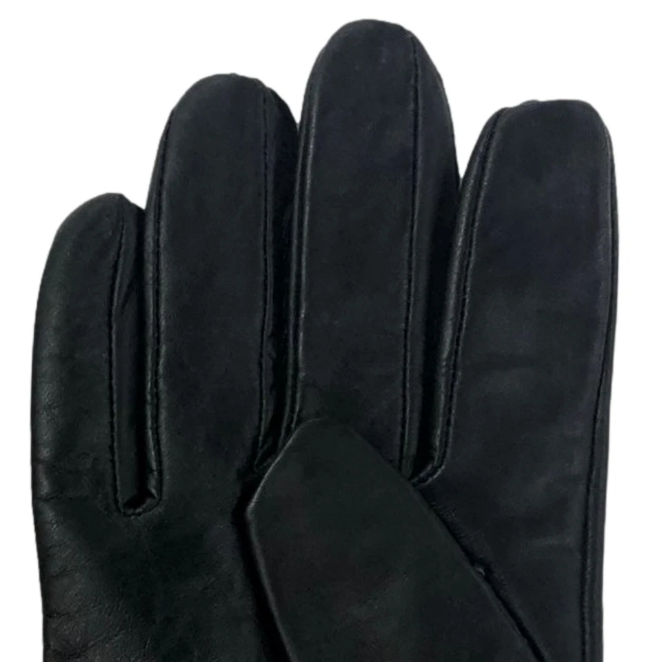 Guantes de cuero negros forrados de acrílico Chaps para hombre X-grandes Foto 2 de 3