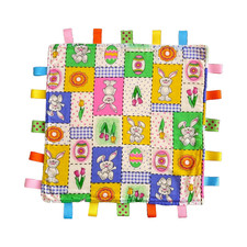 Taggie Handmade Lovey Multicolor Spring Bunny With Ribbon Sensory Security 12
