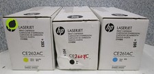 HP GENUINE CE260XC CE261AC CE262AC Lot of 3 Toner Cartridge Black Cyan Yellow