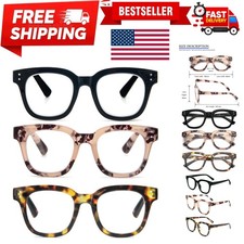 3 Pack Oversized Reading Glasses for Women Men with round Frame Fashion Blue ...