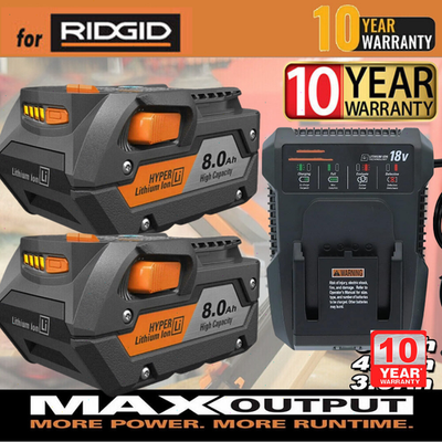 #ad 2PACK For Ridgid 18V R840085 8.0Ah Lithium ion Battery Charger 18Volt R840087 $23.99