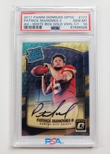 PSA 10! 1/1 2017 Panini Donruss Optic GOLD VINYL 1/1 AUTO W/B Patrick Mahomes RC