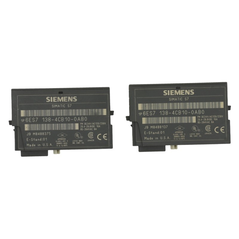2Pcs Siemens SIMATIC S7 6ES7 138-4CB10-0AB0 DC24V AC120 230 PM-E (B793)
