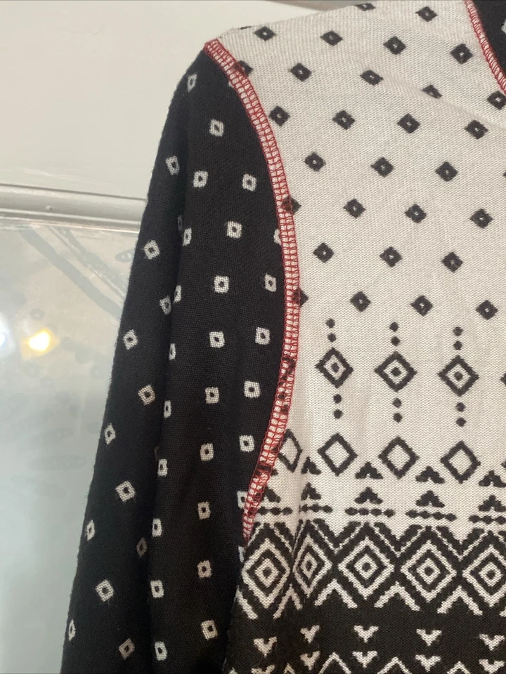 Juego de pijama manga larga Cuddl Duds 2 piezas negro estampado nórdico talla mediana Foto 4 de 4