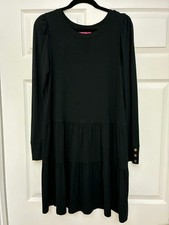 Lily Pulitzer Black Tiered Dress M Long Sleeve Knit Casual