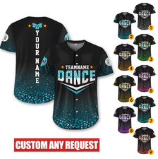 Custom Team Name Number Cheer Baseball Jersey for Adult Kid