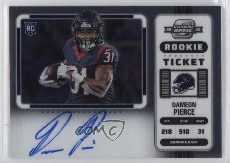 2022 Contenders Optic Ticket RPS Variation Dameon Pierce Rookie Auto RC 12tf