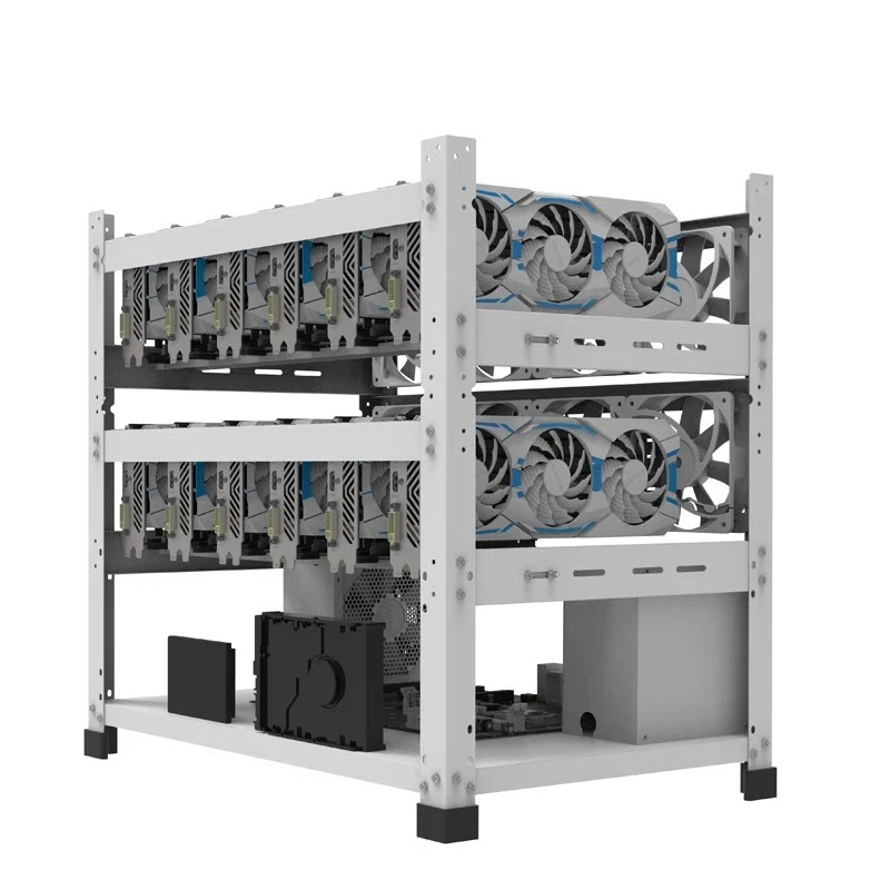 MC036 Fit 12 GPU Test Bench, Local LLM AI Computer Case, Crypto Mining Rig Frame - Image 2 of 3