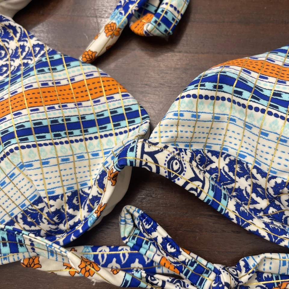 Top de bikini halter azul Radio Fiji talla mediana 52 Foto 2 de 4