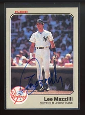 1983 Fleer LEE MAZZILLI Signed Card autograph auto YANKEES METS