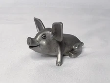 VINTAGE Hudson Pewter Pig Figurine w Large Ears