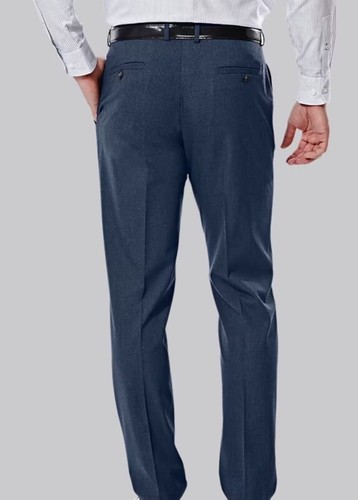 Pantalón Traje Haggar Para Hombre Premium 4 Vías Elastizado Calce Ajustado Frente Plano-Azul - 32W 32L
