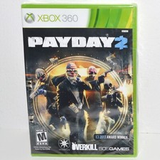 Payday 2 XBox 360 Game Disc Overkill Award Winner Clown Mask Rob Banks Sealed
