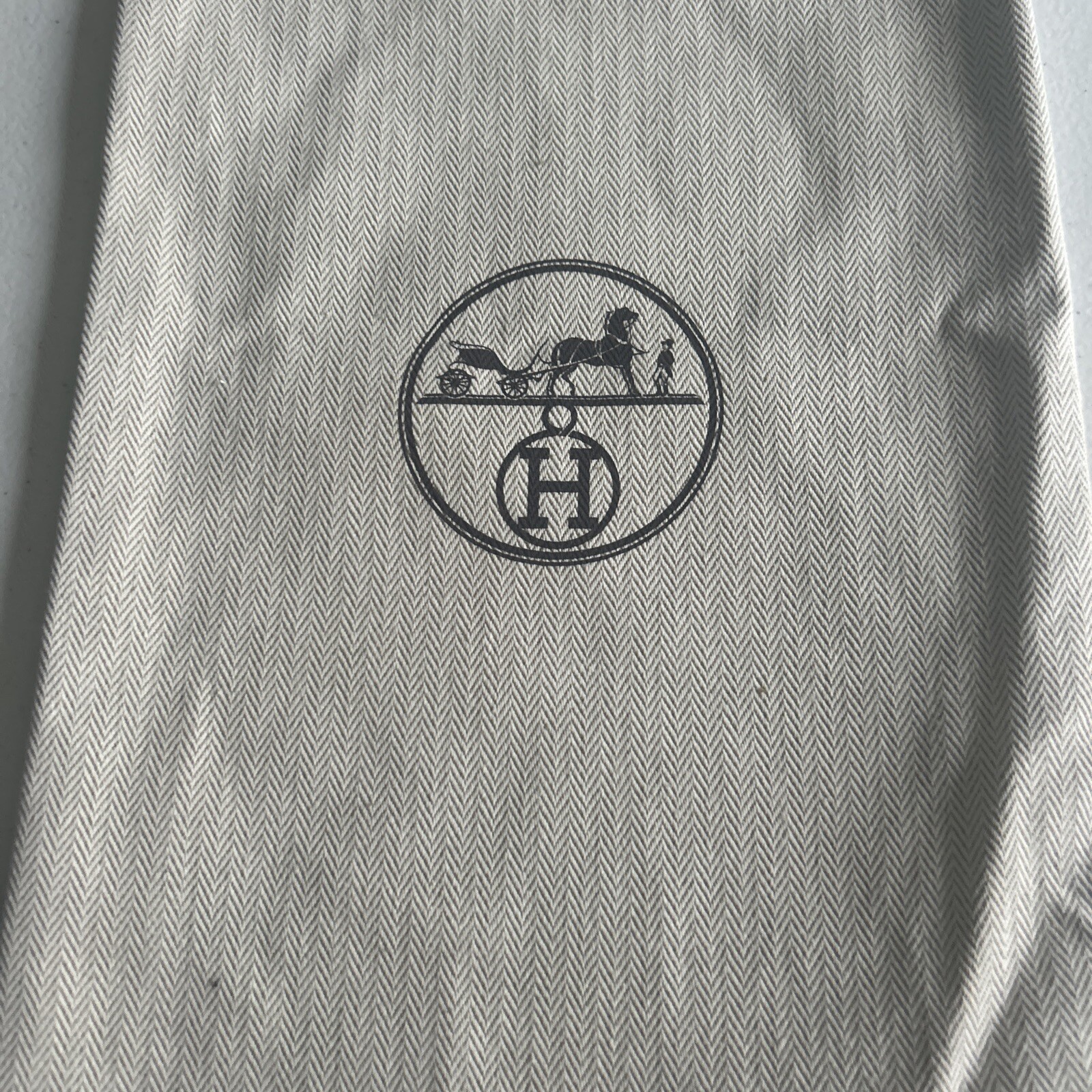 Authentic Hermes Herringbone  Drawstring Storage … - image 4