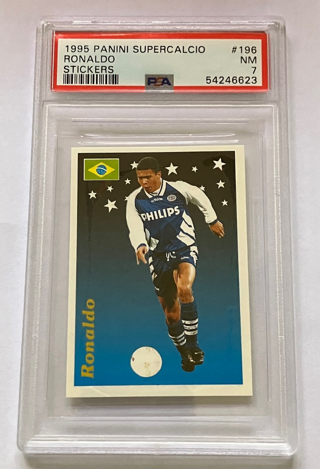 1995 Ronaldo Nazario R9 Panini SuperCalcio Sticker #196 Rookie RC PSA 7 🔥