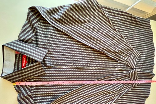 REPORT COLLECTION tall brown striped long sleeve button up shirt Size 2XT flip - Picture 8 of 15