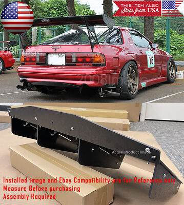 30'' x 12.5'' ABS Textured Rear Bumper Center Diffuser Fin Black For BMW Audi