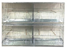XLarge Stainless Galvanized 2 of Breeding Flight Bird Double Cage Center Divider