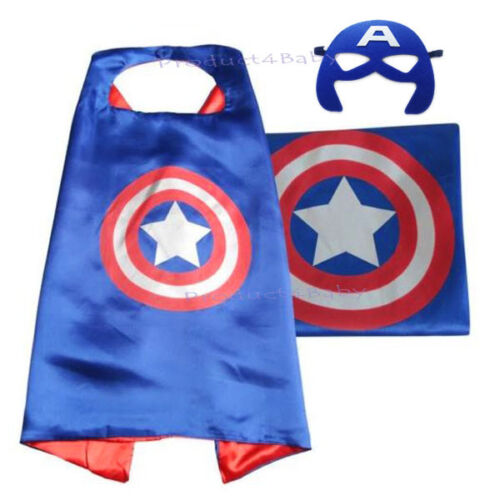 Superhero Cape & Mask for Boys Girls Kids Party Costume Set Spiderman Spidergirl - Picture 15 of 47