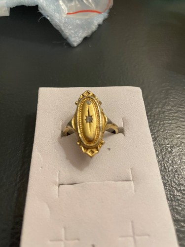 Vintage Avon GoldElongated KensingtonRing Rhinestone 6.5 to 7