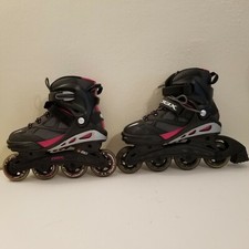 Women's DBX Abec7 In Line Skates Size 8 Mothership Wheels Color Black with Pink