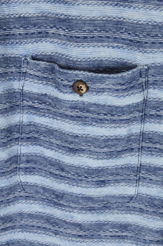 Faherty Mens Button Front Shirt size S Stretchy Striped Blue Short Sleeve - Picture 6 of 10