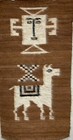 Handwoven Alpaca Llama Wool Fabric Wall Decor Reversible Vintage Geometric