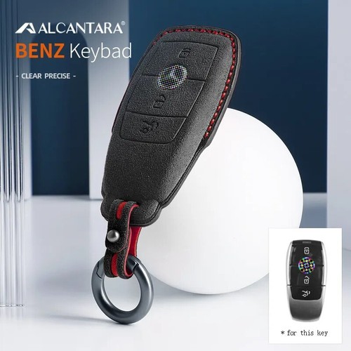 Car Remote Key Case Cover Alcantara For Mercedes Benz A B C E M S G CLA GLB CLS - Picture 4 of 18