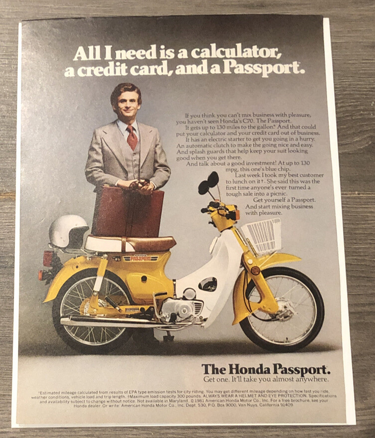 1981 Honda Passport C70 All I Need Is A Calculator, credit