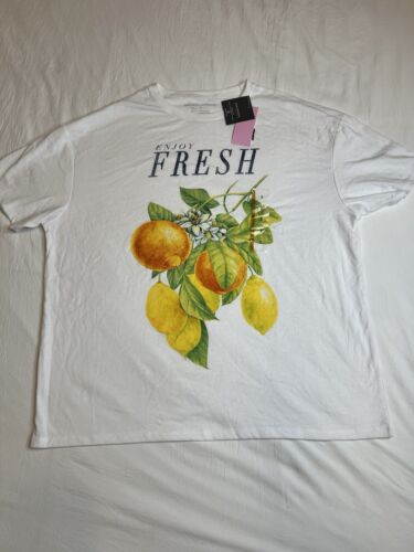 Grayson Threads Women's "Enjoy Fresh" Lemons Oversized T-Shirt Sz S