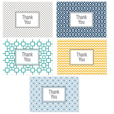 50 Thank You Postcards - 5 Fun Designs - 4'' x 6'' Postcards - B17056