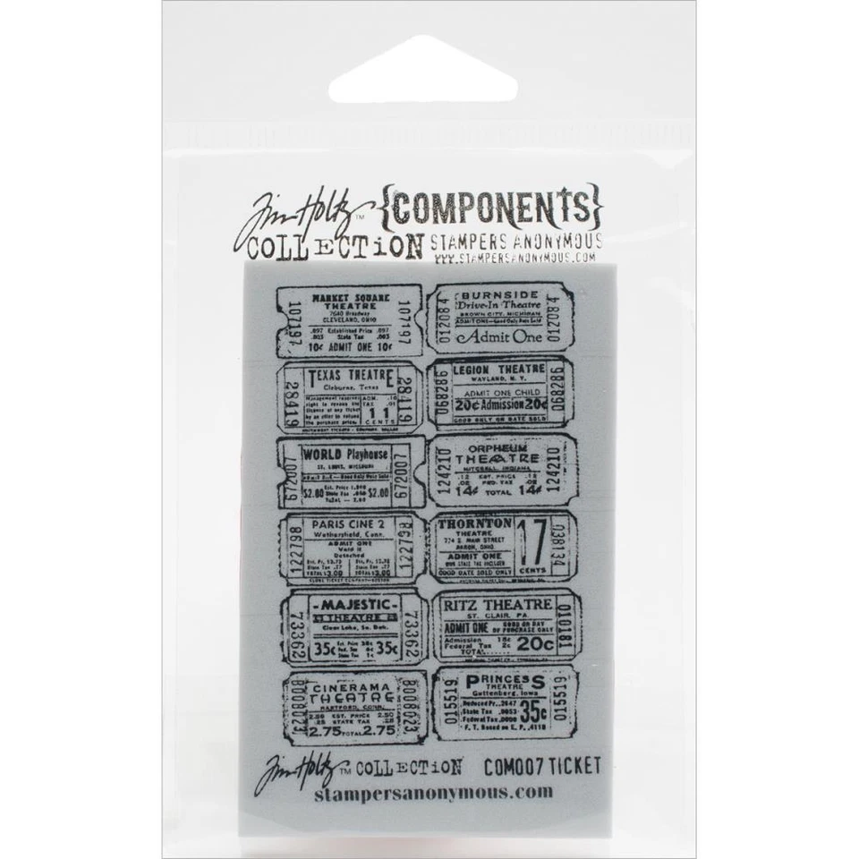 Tim Holtz Cling Stamp 2.5"X3.5" - Ticket - image 2 of 2