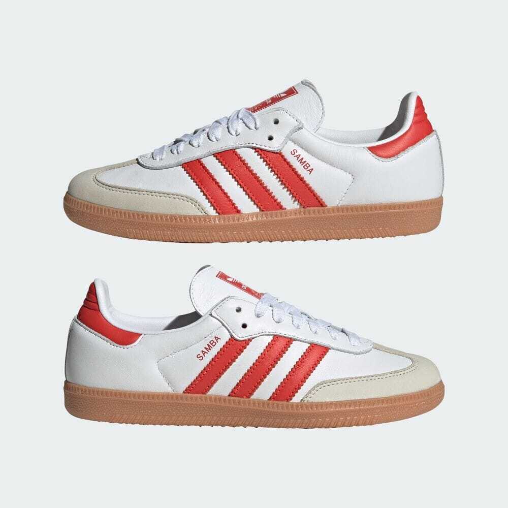 adidas Originals Samba OG White Solar Red Women's Size 5 - 13