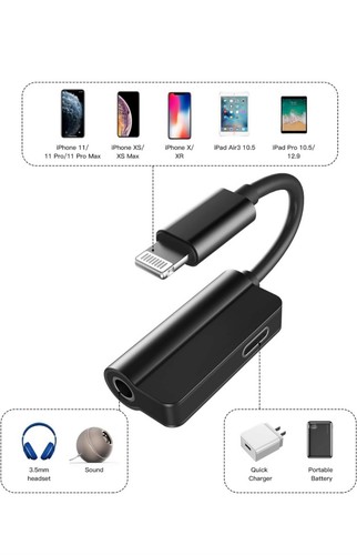 3.5mm Headphone Jack AUX Splitter Adapter and Charger For iPhone 14 13 12 11 X 8 - 第 4/6 張圖片
