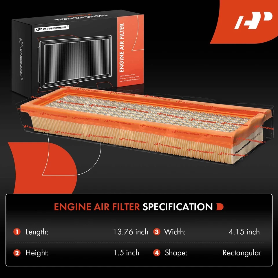 Воздушный фильтр двигателя A-Premium для Chevy Caprice 1990-1993 Buick Roadmaster 91-93 - Изображение 2 из 4