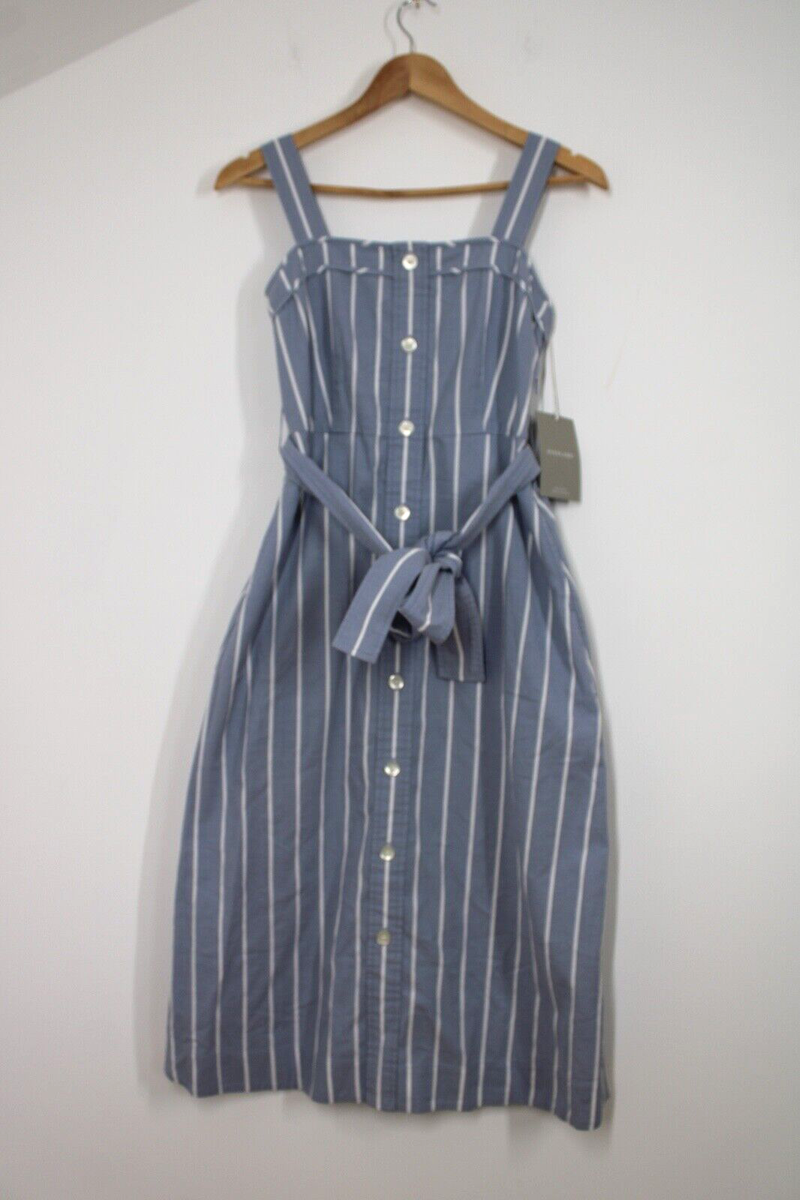 NWT Everlane 00 Blue White Stripe Tie Belt Cotton Apron Tank Dress | eBay NWT Everlane 00 Blue White Stripe Tie Belt Cotton Apron Tank Dress | eBay