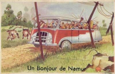 55096847 - Namur Namur (Belgien) Leporello Omnibus II (Klebereste VS/RS) Namur