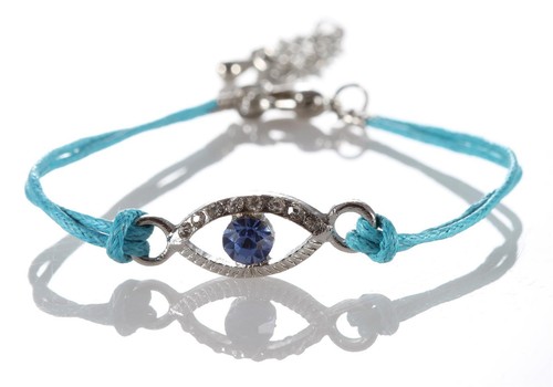 1 bracelet à cordon BLEU CIEL contre le MAUVAIS ŒIL Kabbale bijoux porte bonheur - Imagen 2 de 6