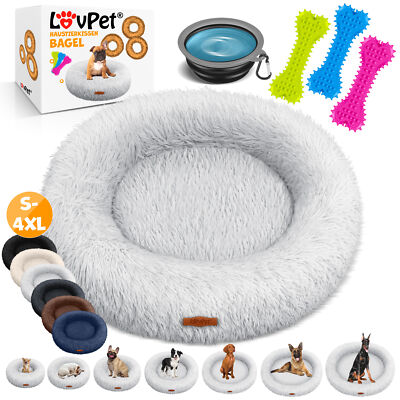 Rundes Haustierbett Doughnut-Form – Weiches Hundebett & Katzenbett, Wasserdicht, Hellgrau, 50 Cm