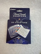 Paladone Trivial Pursuit Coaster Set 20 Coasters 120 Trivia Questions Game NIB